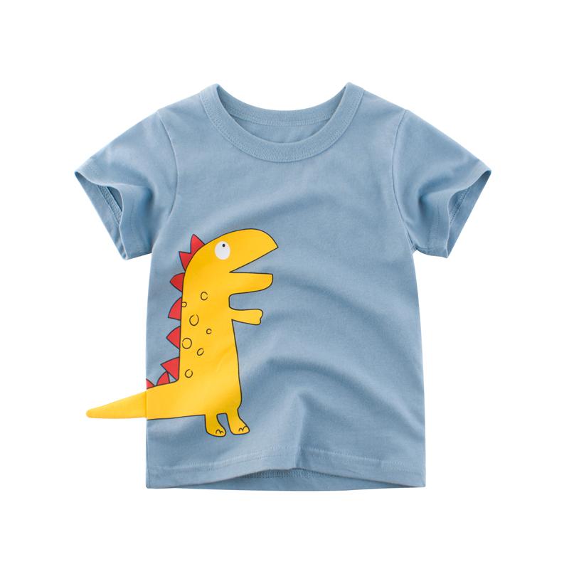 Premium Kids Cotton T-shirt with Small Dinosaur Pattern 2-7 Years Old ...